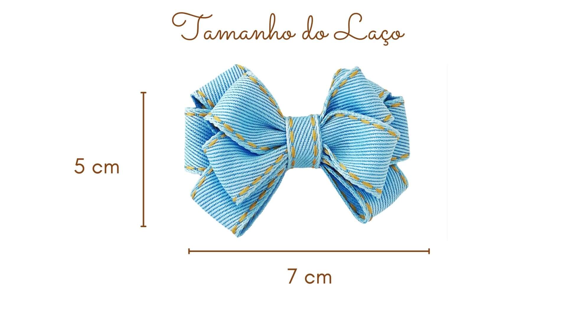 Laço para bebê jeans
